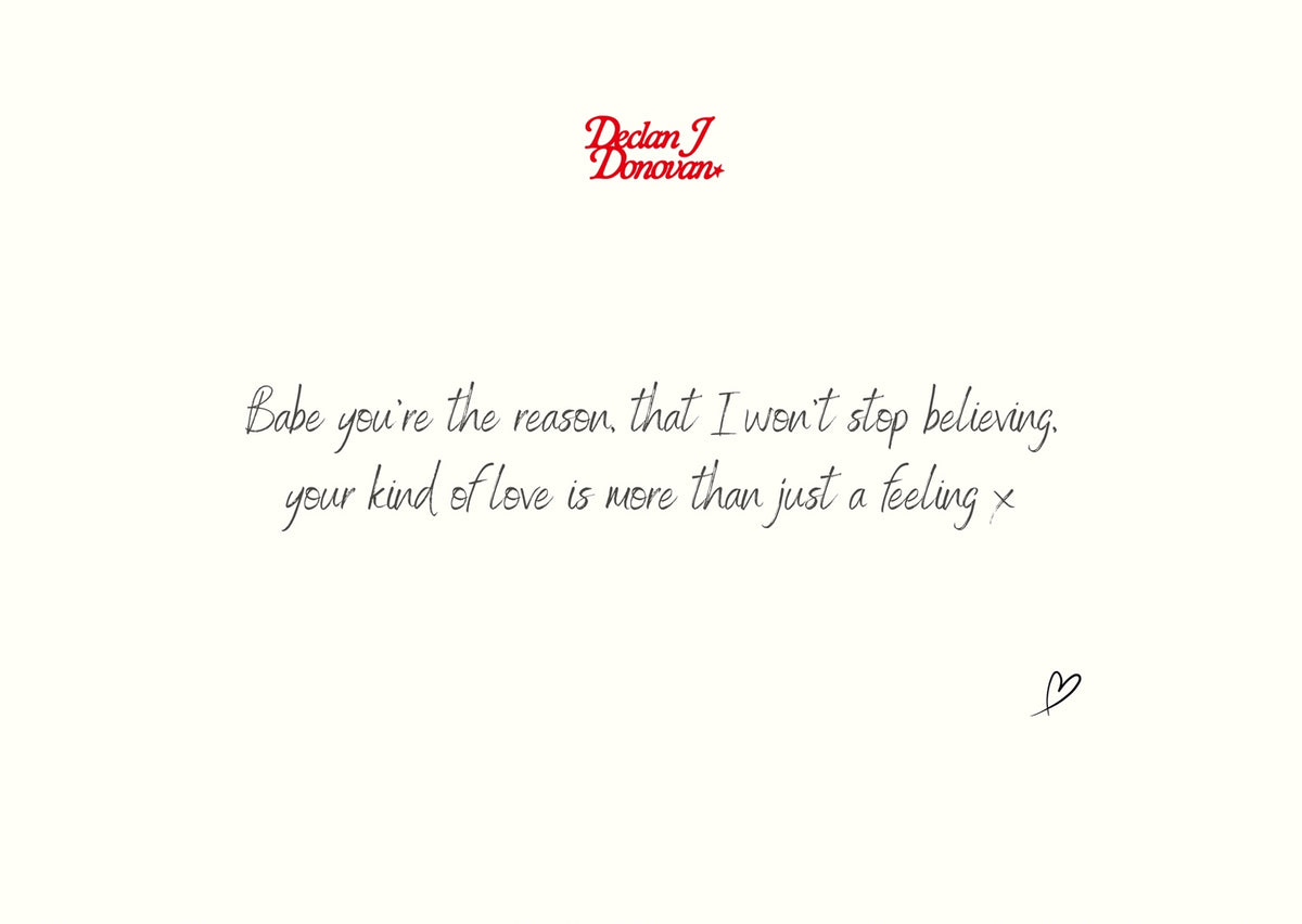Example handwritten Declan J Donovan lyric sheet